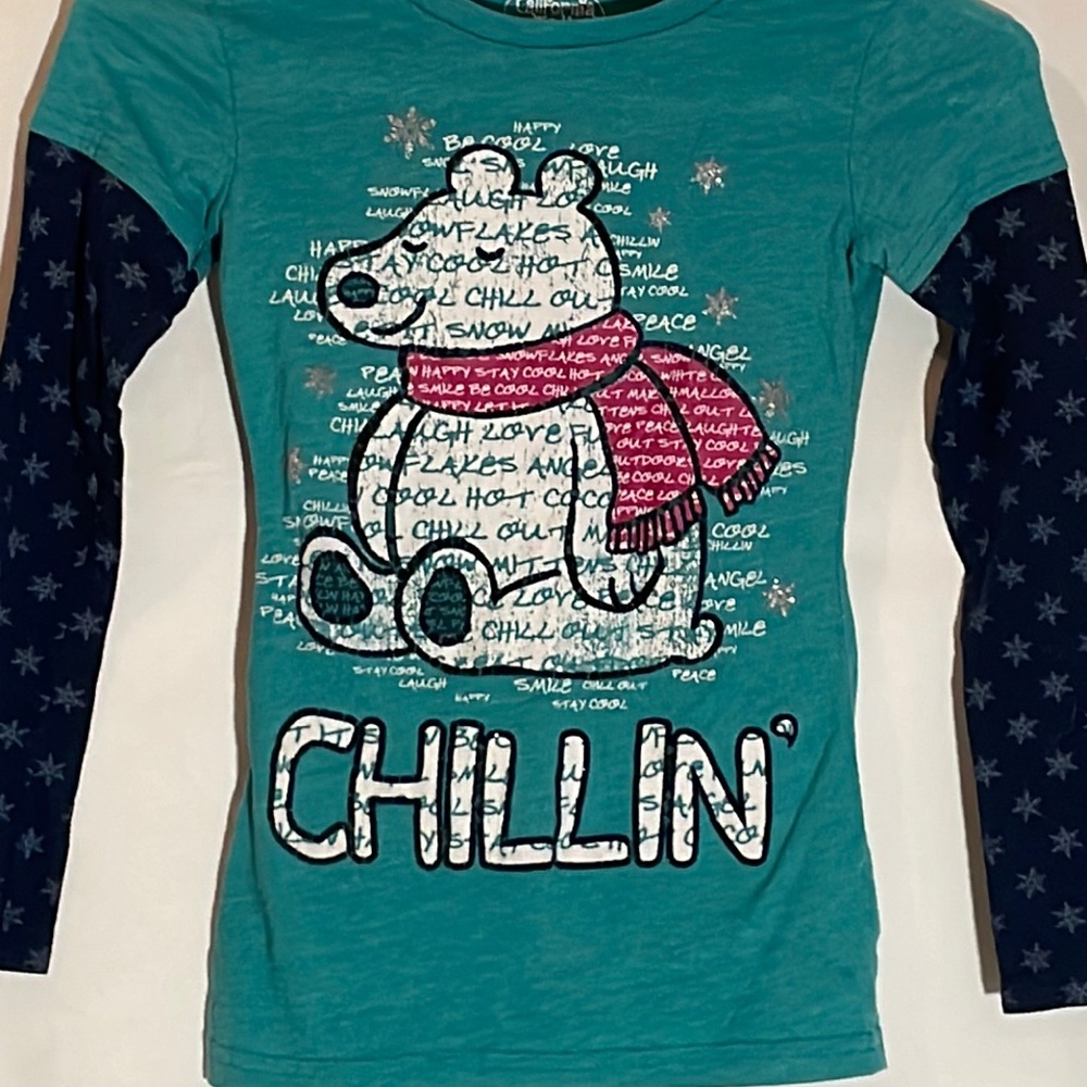 California Talk girls long sleeve shirt Polar Bear Chillin size Medium